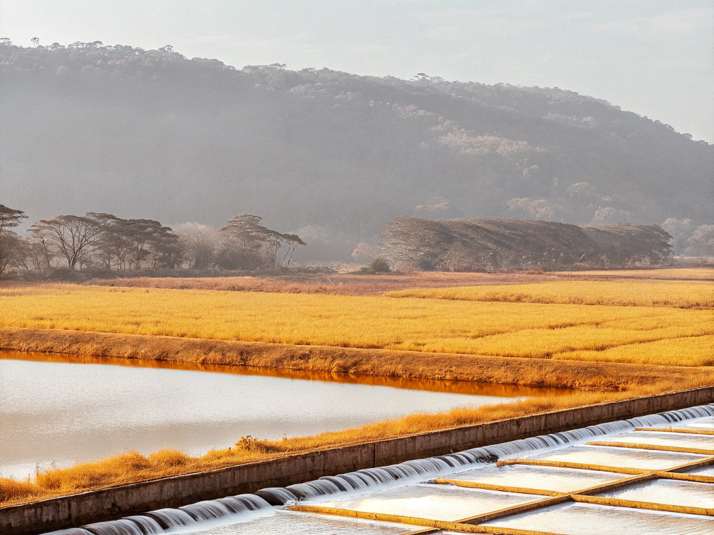 Water management system and golden fields in Vale do Rio Doce.